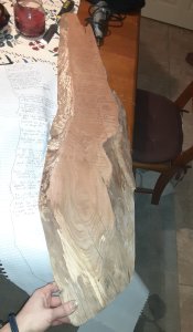 The bare slab of burl that I was given to use for the gift